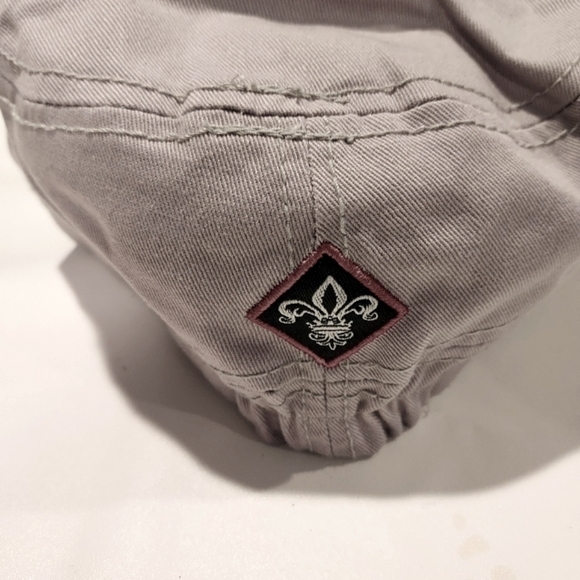 GRAY Western Fleur De Lis bling rhinestone Distressed ball cap baseball … - Picture 5 of 7